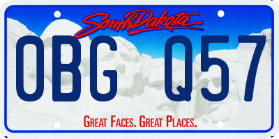SD license plate 0BGQ57