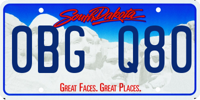 SD license plate 0BGQ80