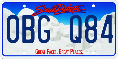 SD license plate 0BGQ84