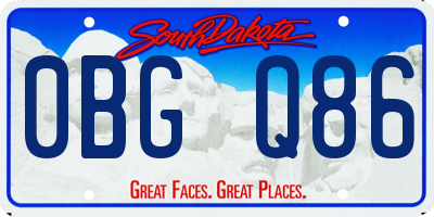 SD license plate 0BGQ86