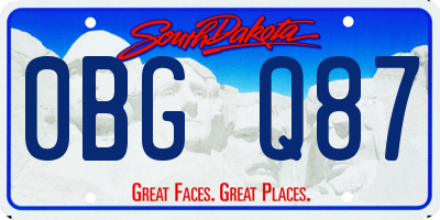 SD license plate 0BGQ87