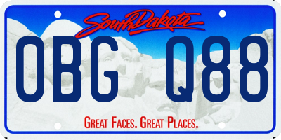 SD license plate 0BGQ88