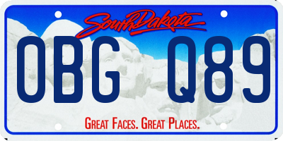 SD license plate 0BGQ89
