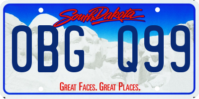 SD license plate 0BGQ99