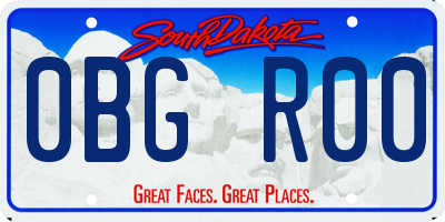 SD license plate 0BGR00