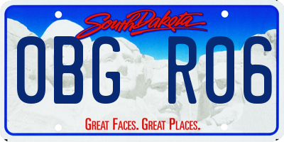 SD license plate 0BGR06