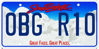 SD license plate 0BGR10