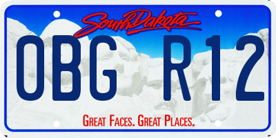 SD license plate 0BGR12