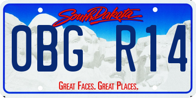 SD license plate 0BGR14