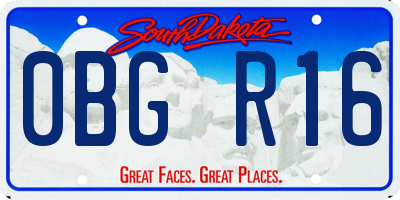 SD license plate 0BGR16