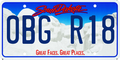 SD license plate 0BGR18