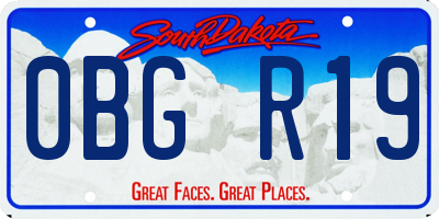 SD license plate 0BGR19