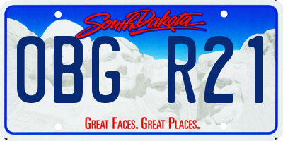 SD license plate 0BGR21
