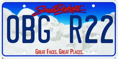 SD license plate 0BGR22