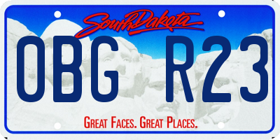 SD license plate 0BGR23