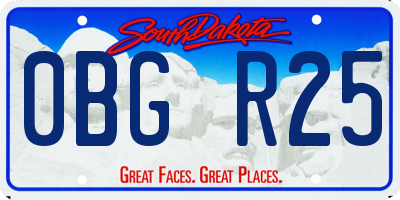 SD license plate 0BGR25
