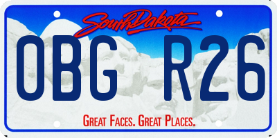 SD license plate 0BGR26