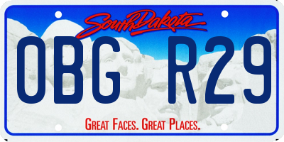 SD license plate 0BGR29
