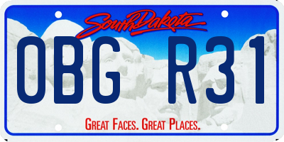 SD license plate 0BGR31