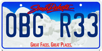 SD license plate 0BGR33