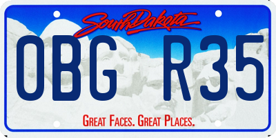 SD license plate 0BGR35