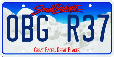 SD license plate 0BGR37