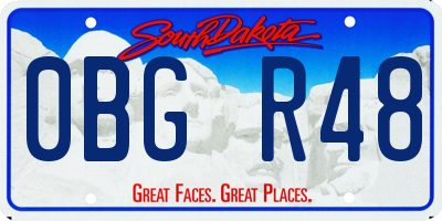 SD license plate 0BGR48
