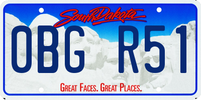 SD license plate 0BGR51