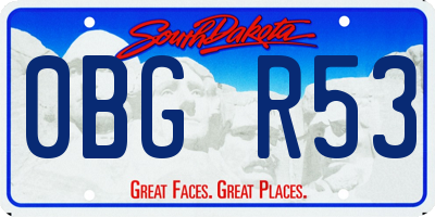 SD license plate 0BGR53