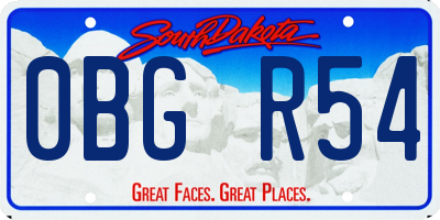 SD license plate 0BGR54