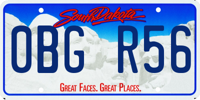 SD license plate 0BGR56
