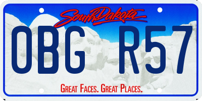 SD license plate 0BGR57