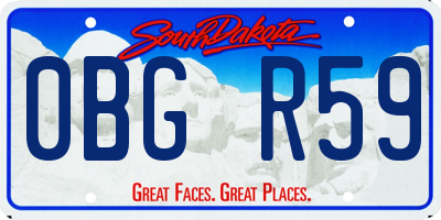SD license plate 0BGR59