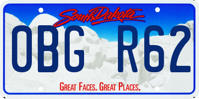 SD license plate 0BGR62