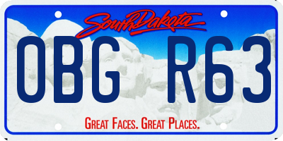 SD license plate 0BGR63