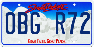 SD license plate 0BGR72