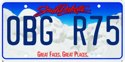 SD license plate 0BGR75