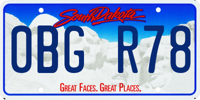 SD license plate 0BGR78