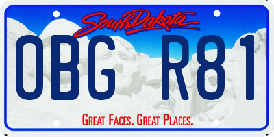 SD license plate 0BGR81