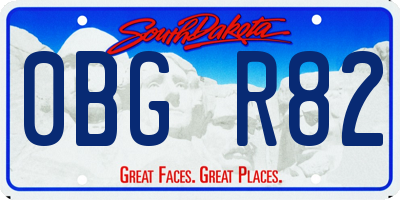 SD license plate 0BGR82