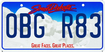 SD license plate 0BGR83