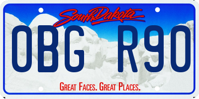 SD license plate 0BGR90