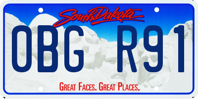 SD license plate 0BGR91