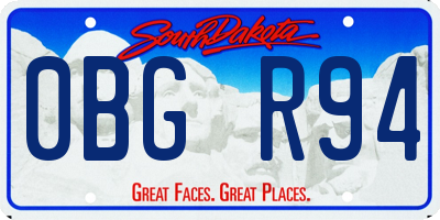 SD license plate 0BGR94