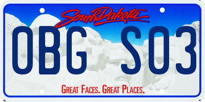SD license plate 0BGS03