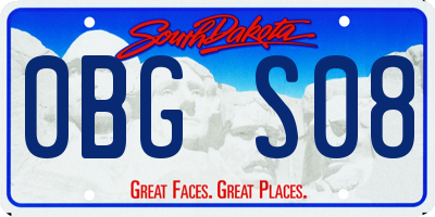 SD license plate 0BGS08