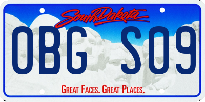 SD license plate 0BGS09
