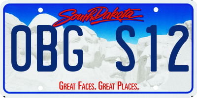 SD license plate 0BGS12