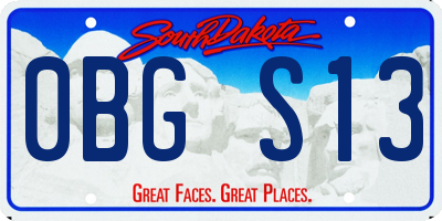 SD license plate 0BGS13