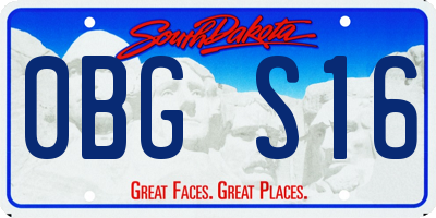 SD license plate 0BGS16